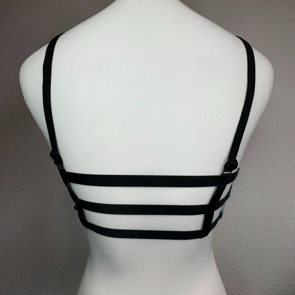 VICTORIA'S SECRET PINK | Small Blue Tie Dye Sports Bra Athletic Top Strappy Back - Picture 2 of 9